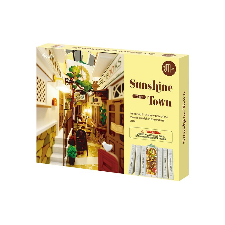 ROLIFE® Þrívíddar viðarpúsl - Bókahorn (Sunshine Town)