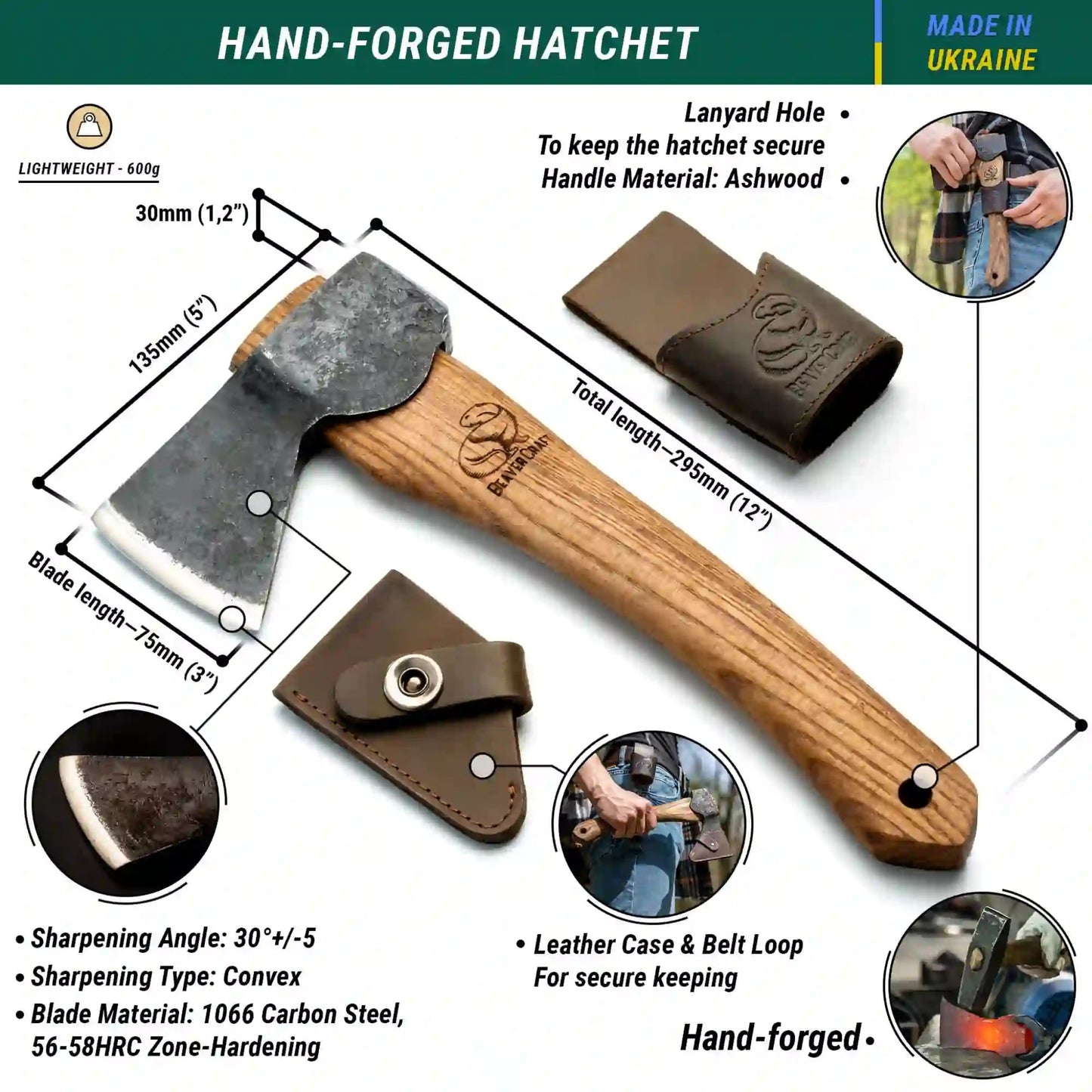BEAVERCRAFT® AX1 Bushcraft Öxi