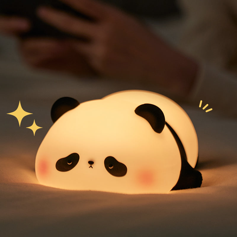 Mjúkur sílikon lampi - Liggjandi panda