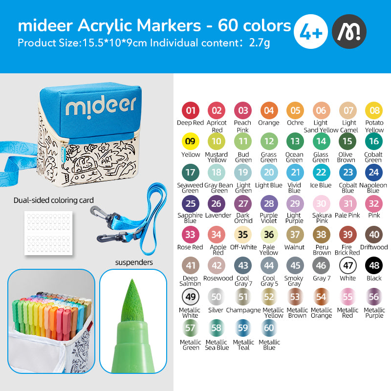 Mideer® Akryl Tússlitir - 60 litir
