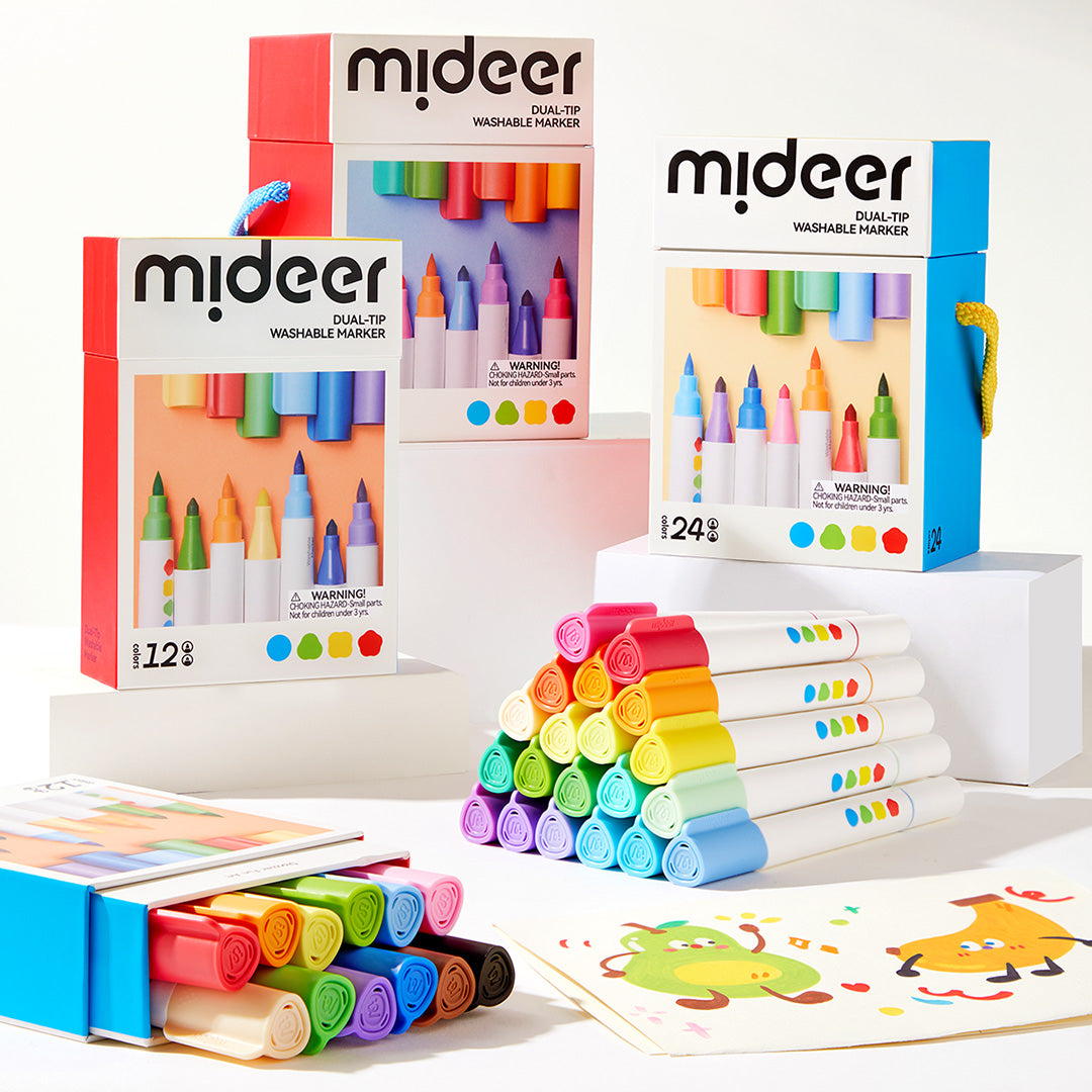 Mideer® Tvíhliða tússlitir - 36 litir