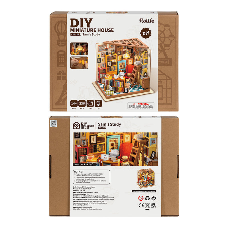 ROLIFE® Þrívíddar viðarpúsl - Sam's Study (DG102)