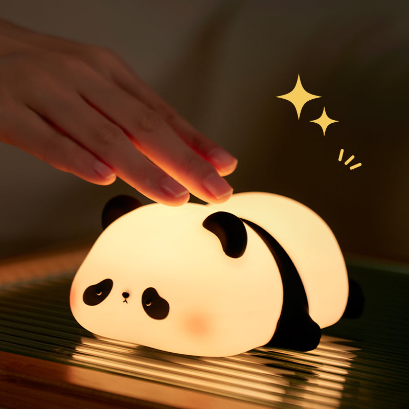 Mjúkur sílikon lampi - Liggjandi panda