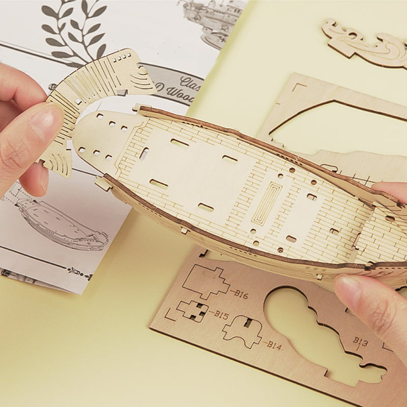 ROLIFE® Þrívíddar viðarpúsl - Veiðibátur