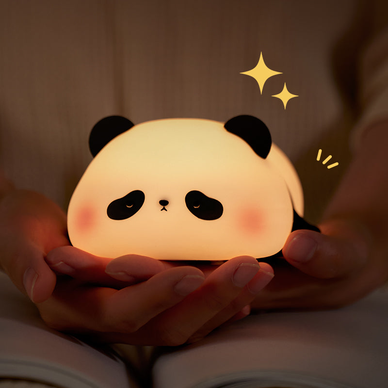 Mjúkur sílikon lampi - Liggjandi panda