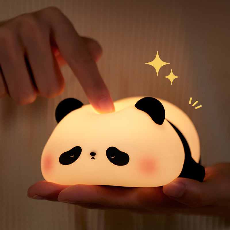 Mjúkur sílikon lampi - Liggjandi panda