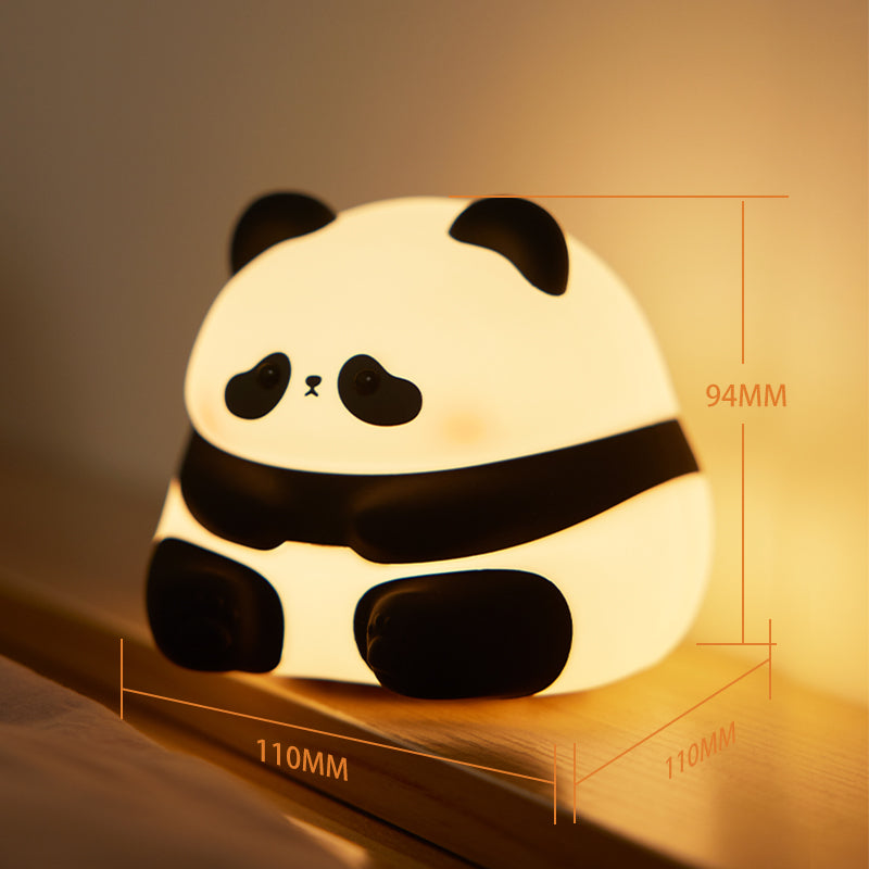 Mjúkur sílikon lampi - Sitjandi panda