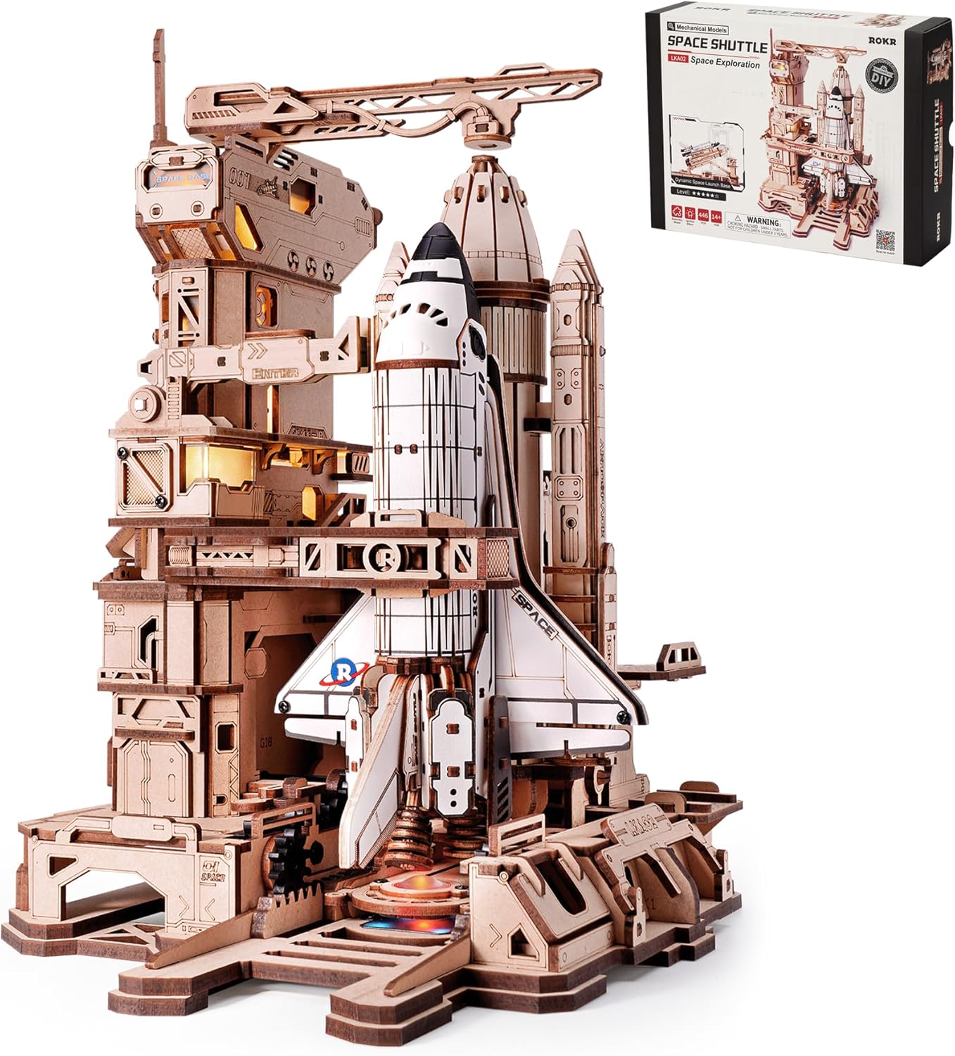 ROKR® Þrívíddar viðarpúsl - Space Shuttle