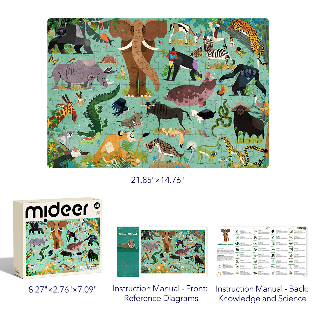 Mideer® Fræðslupúsl: Dýr í Afríku
