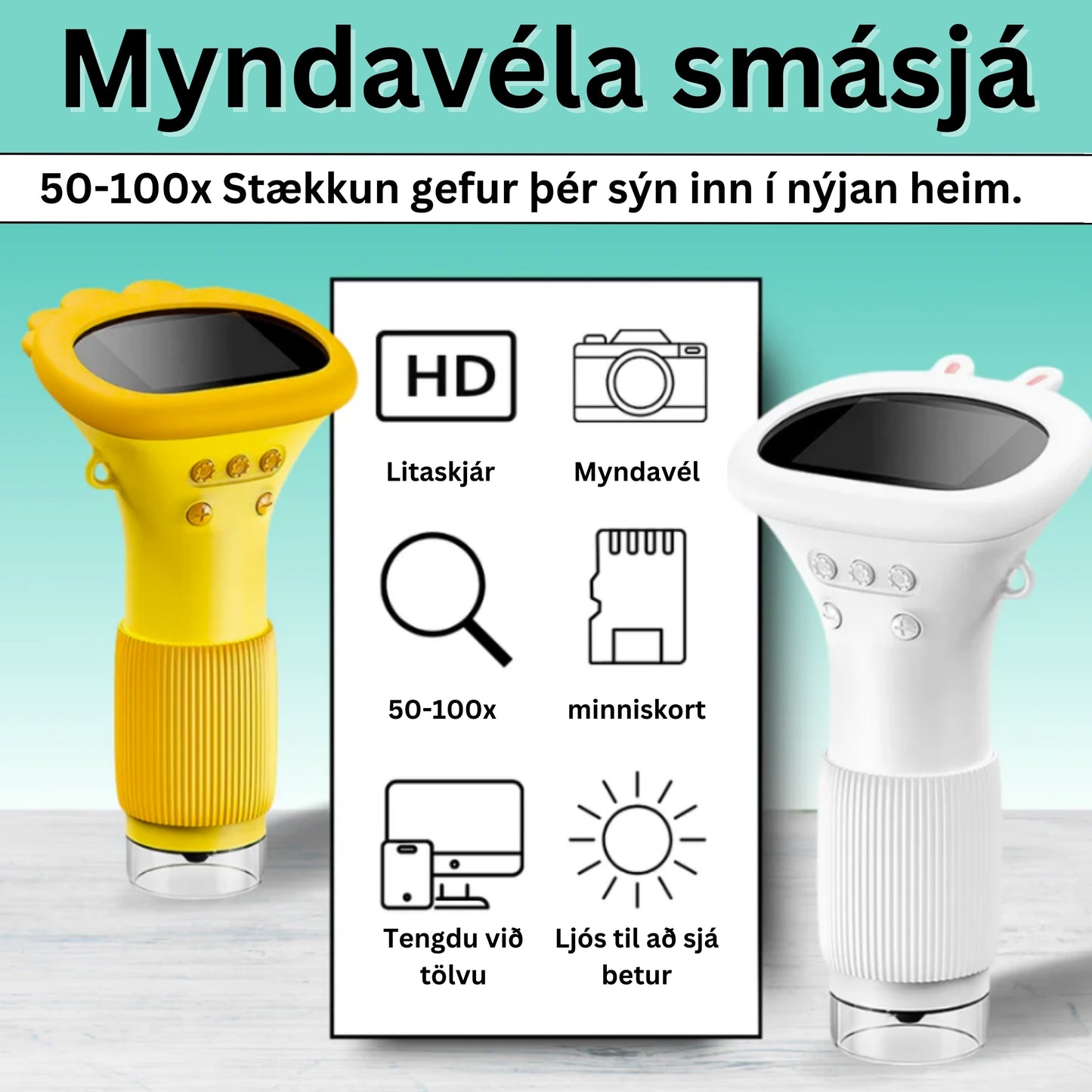 Myndavéla smásjá 50-100x Stækkun