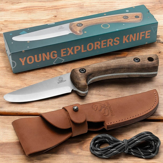 BEAVERCRAFT® Bushcraft Rúnaður Byrjenda Hnífur