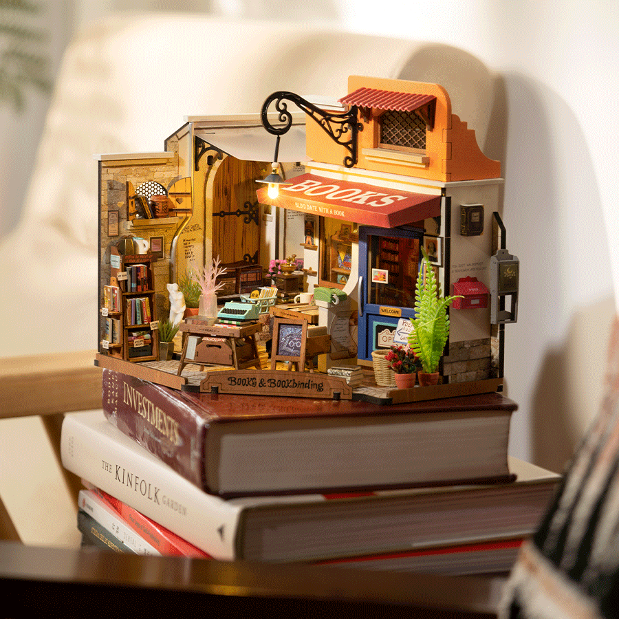 ROLIFE® Þrívíddar viðarpúsl - Corner Bookstore (DG164)