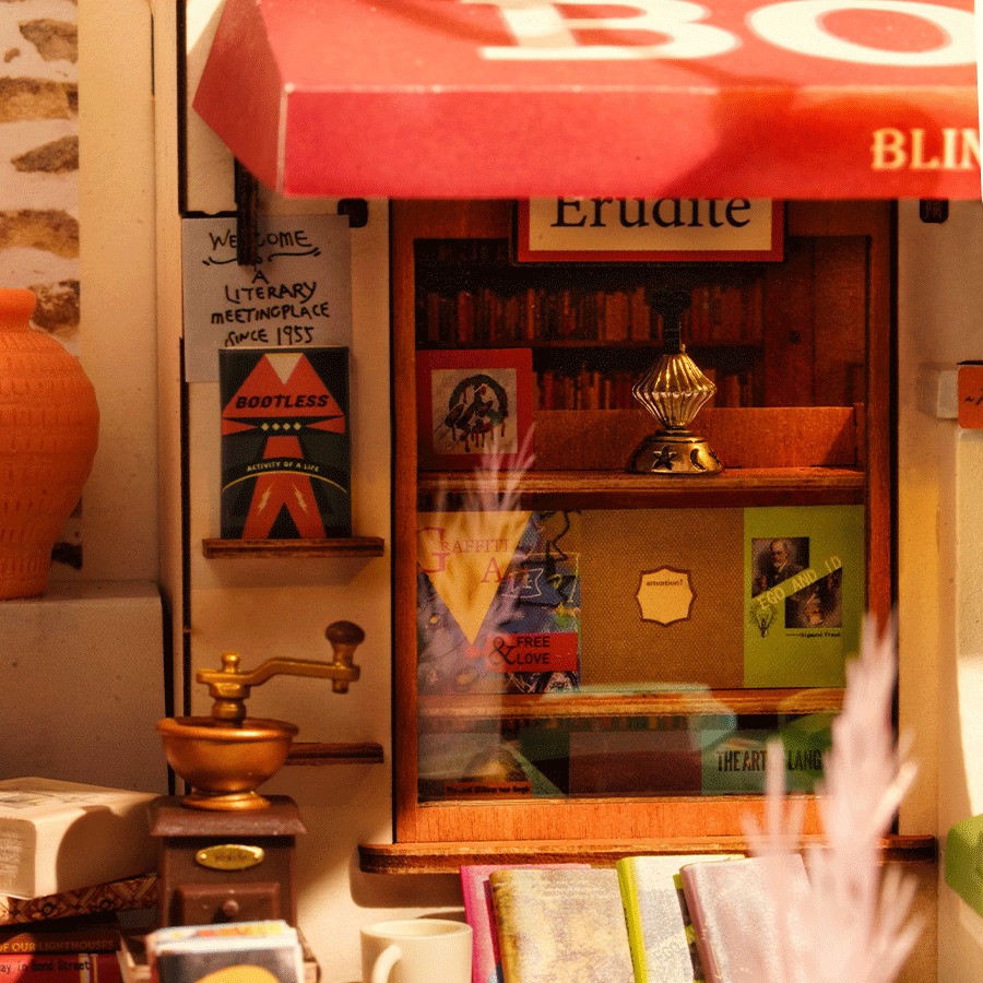 ROLIFE® Þrívíddar viðarpúsl - Corner Bookstore (DG164)