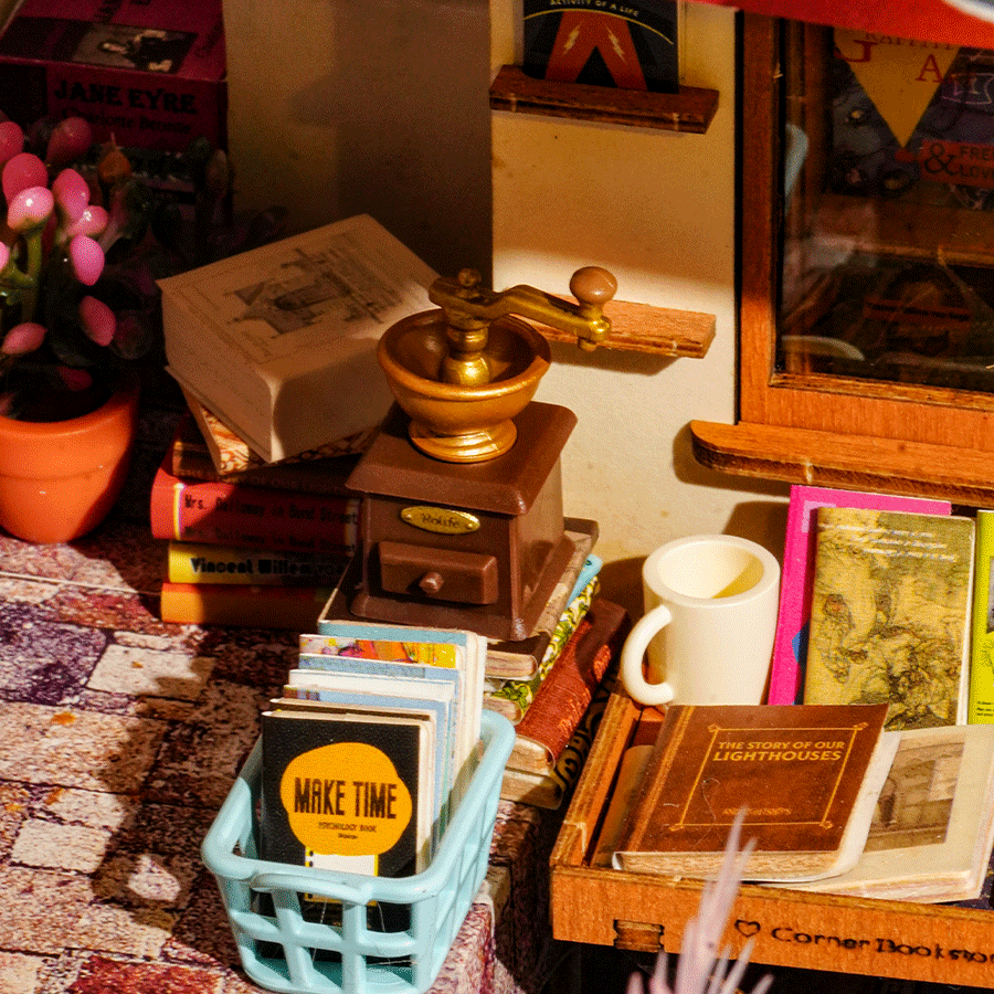 ROLIFE® Þrívíddar viðarpúsl - Corner Bookstore (DG164)