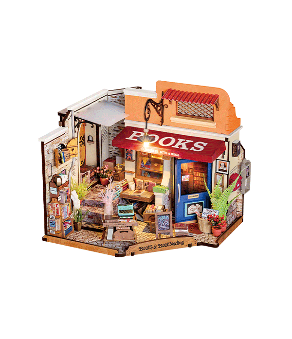 ROLIFE® Þrívíddar viðarpúsl - Corner Bookstore (DG164)