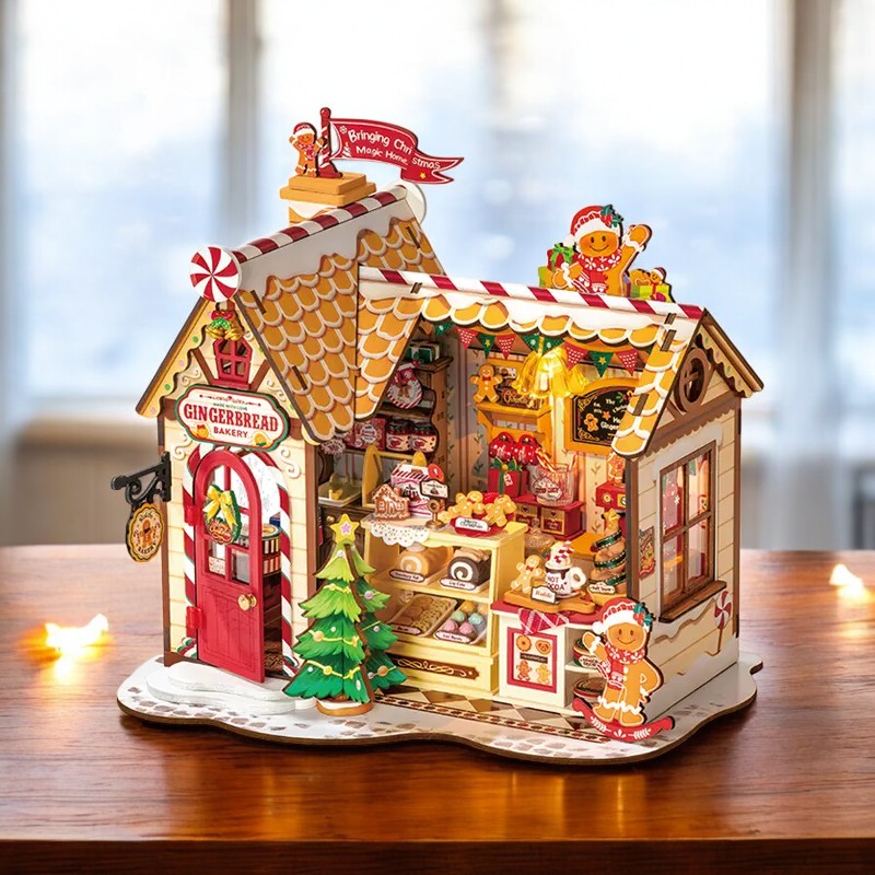 ROLIFE® Þrívíddar viðarpúsl - Gingerbread House (Piparkökuhús)