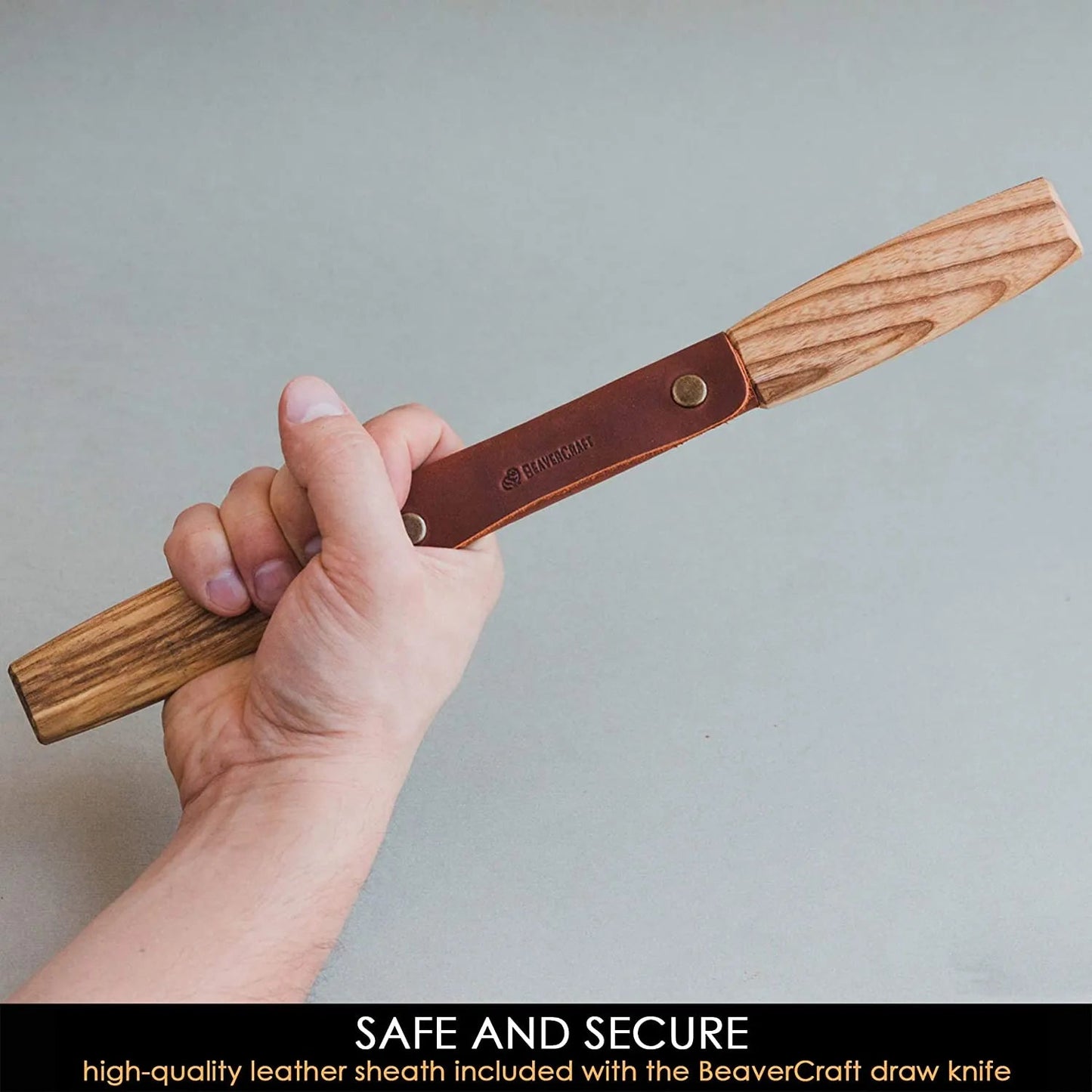 BEAVERCRAFT® DK2S – Tálgunarhnífur með leðurhulstri