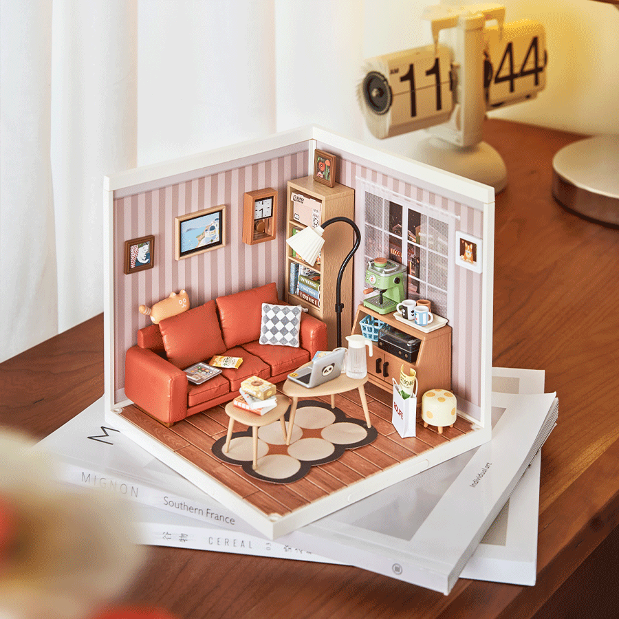 ROLIFE® Þrívíddar viðarpúsl - Cozy Living Lounge (DW007)