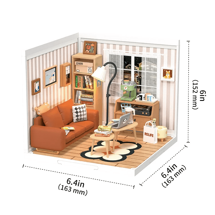 ROLIFE® Þrívíddar viðarpúsl - Cozy Living Lounge (DW007)