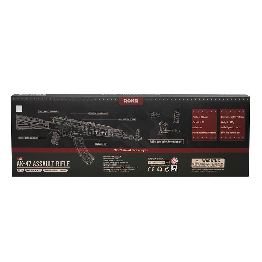 ROLIFE® Þrívíddar viðarpúsl - AK-47 (teygjubyssa)