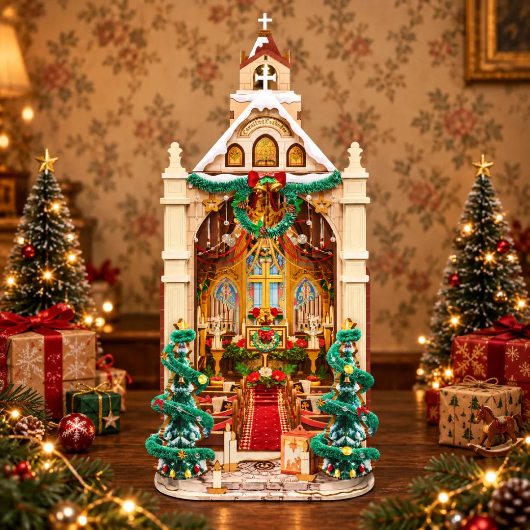 ROLIFE® Þrívíddar viðarpúsl - Bókahorn (Caroling Cathedral)