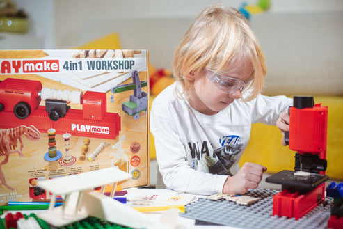 PLAYmake 4in1 – Trésmíðaverkstæði fyrir börn 5 ára +