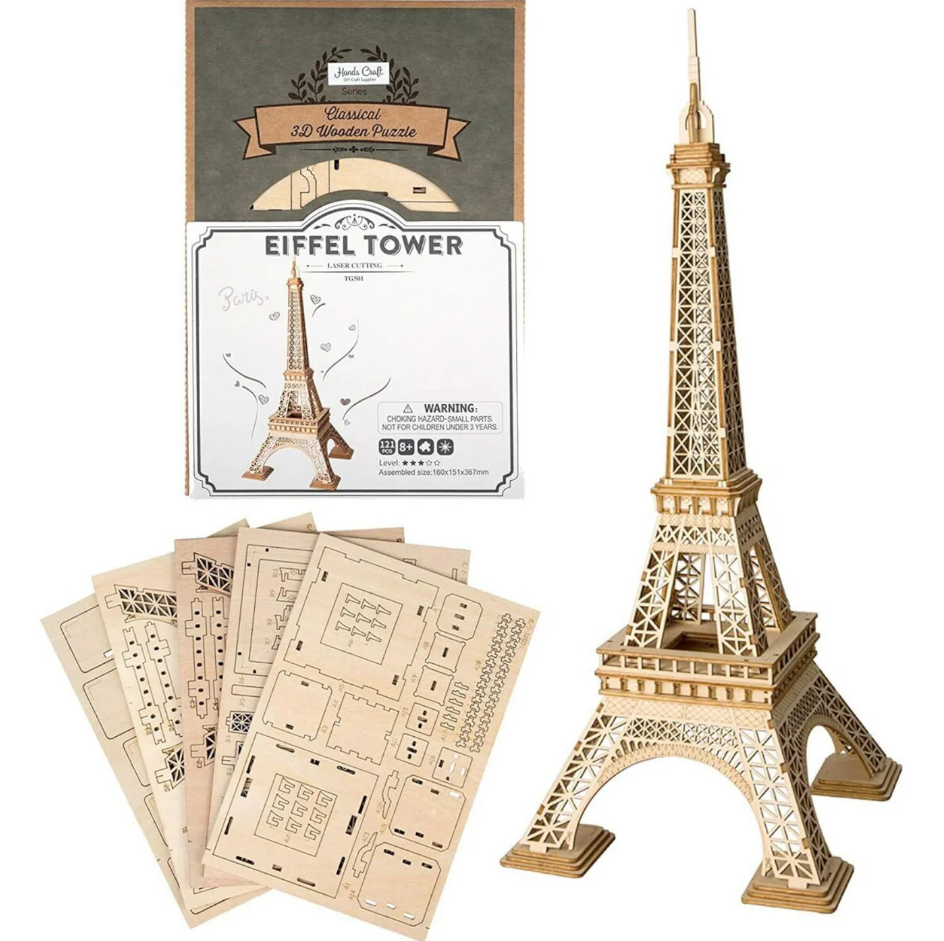 ROLIFE® Þrívíddar viðarpúsl - Eiffel Turninn