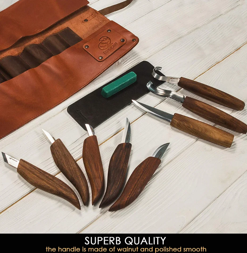 BEAVERCRAFT® Lúxus Tálgunarsett Hnífar