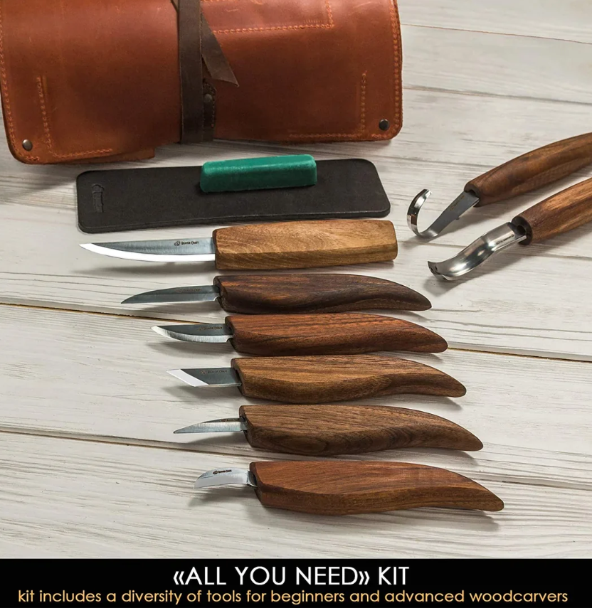 BEAVERCRAFT® Lúxus Tálgunarsett Hnífar