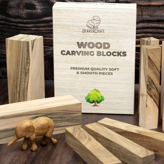BEAVERCRAFT® BW10 - Viðarkubbar úr evrópskri hnotu, 10 stk