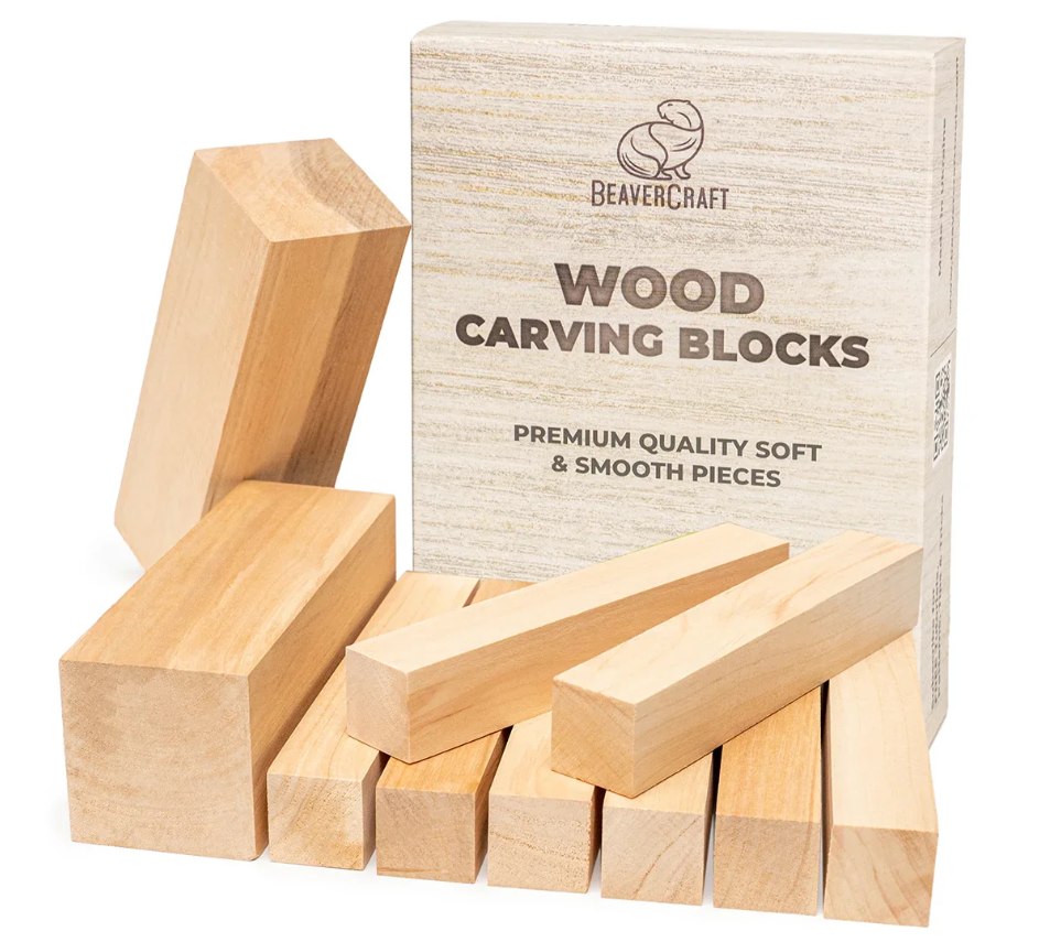BeaverCraft® Tálgunarviður Ölur 10 kubbar