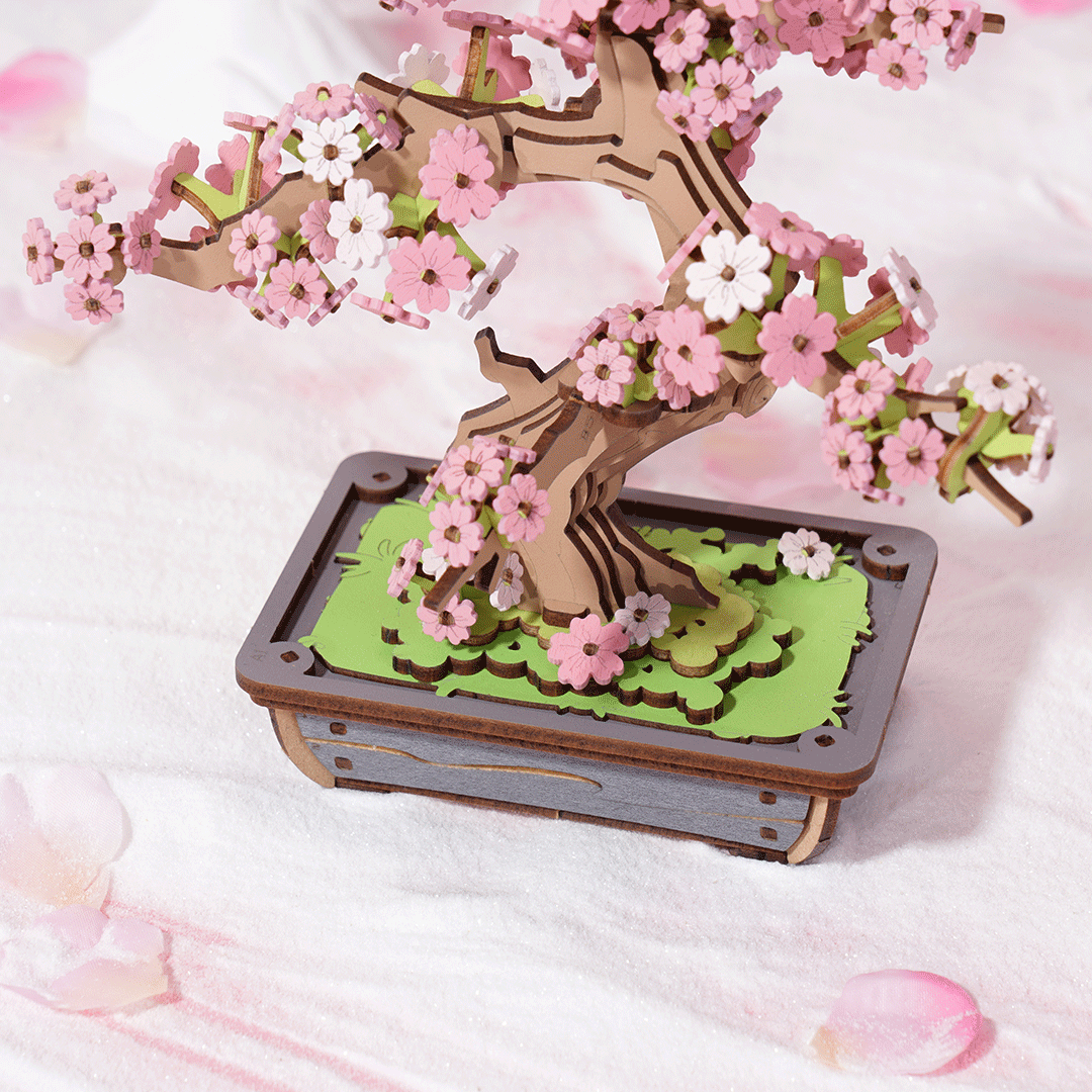 ROLIFE® Þrívíddar viðarpúsl - Sakura Bonsai