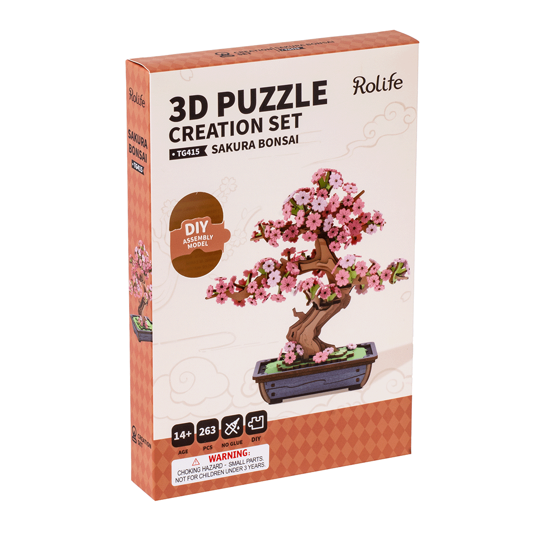 ROLIFE® Þrívíddar viðarpúsl - Sakura Bonsai