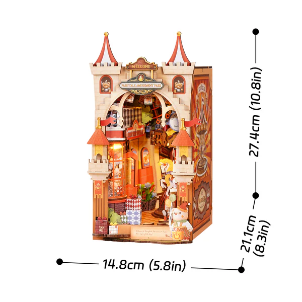 ROLIFE® Þrívíddar viðarpúsl - Bókahorn (Fairytale Amusement Park)