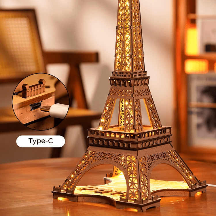 ROLIFE® Þrívíddar viðarpúsl - Eiffel Turninn Stór