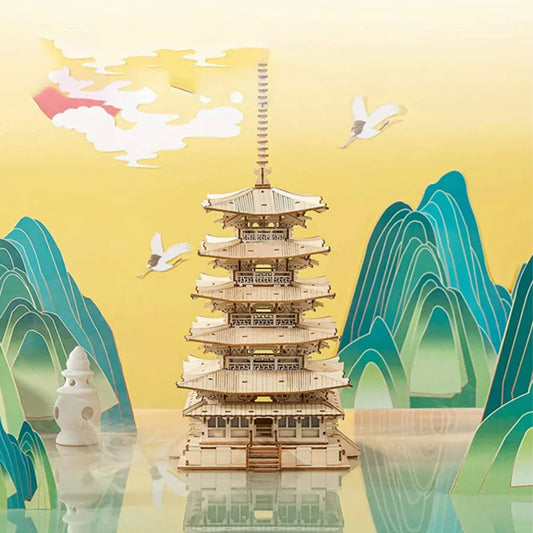 ROLIFE® Þrívíddar viðarpúsl - Five-storied Pagoda
