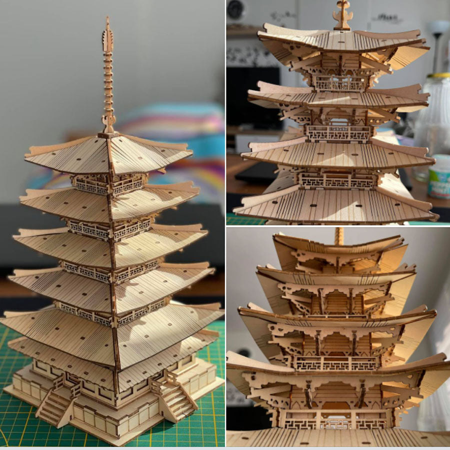 ROLIFE® Þrívíddar viðarpúsl - Five-storied Pagoda