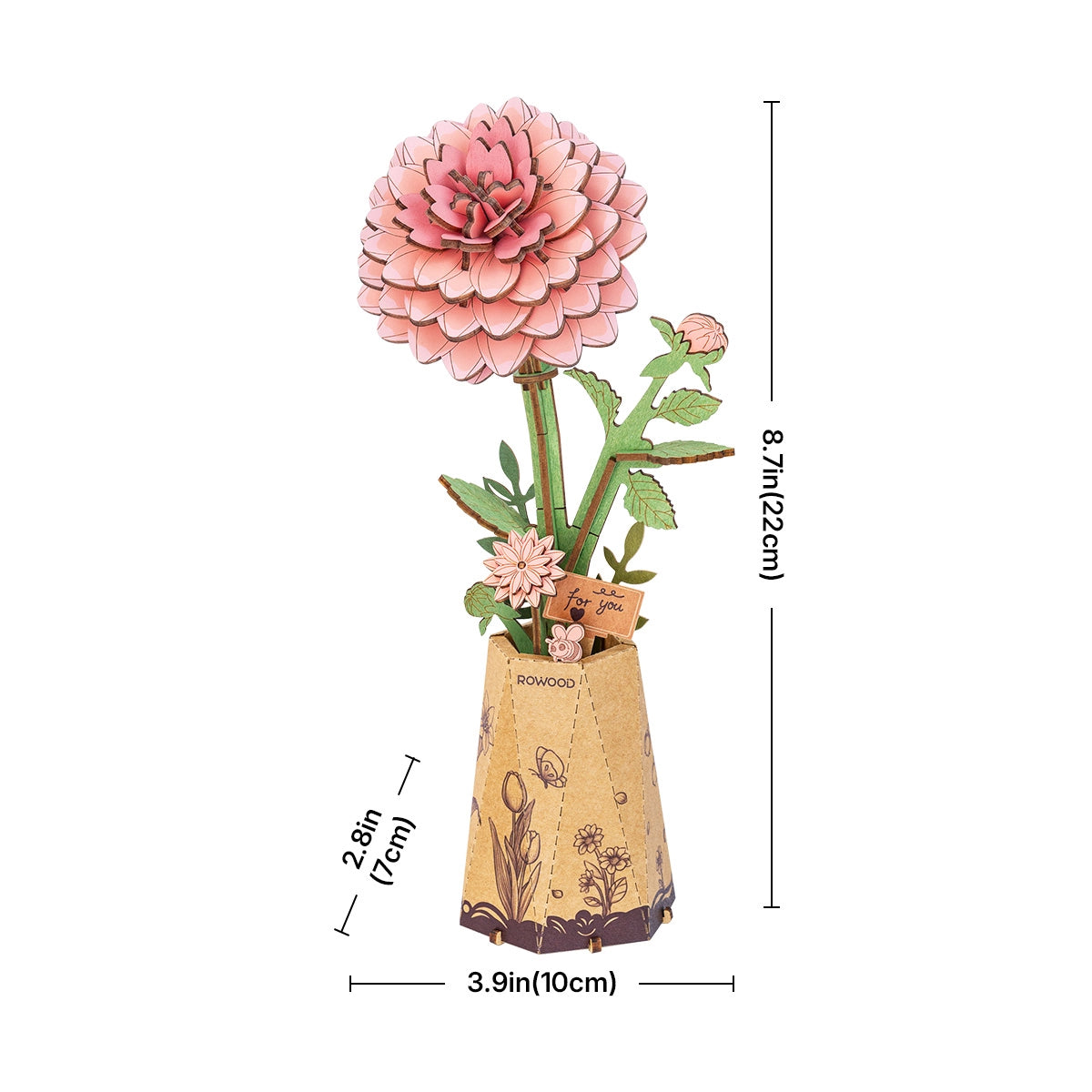 ROLIFE® Þrívíddar viðarpúsl - Pink Dahlia