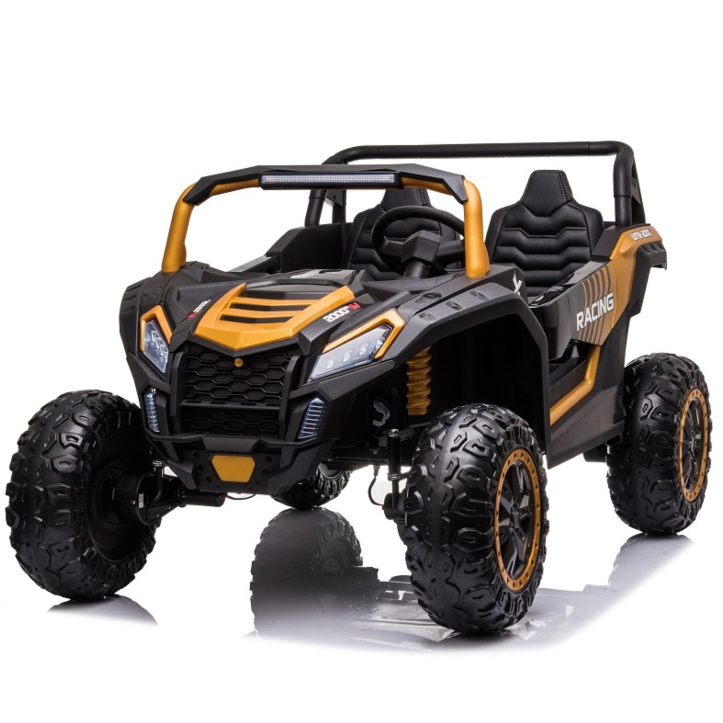 Rafmagnsbuggy Fyrir Krakka - Alvöru Fjórhjóladrif (Gull)