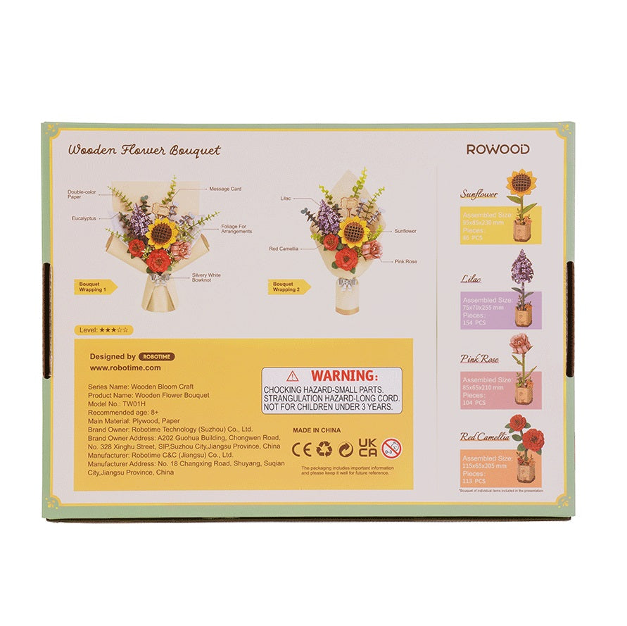 ROLIFE® Þrívíddar viðarpúsl - Viðarblómavöndur