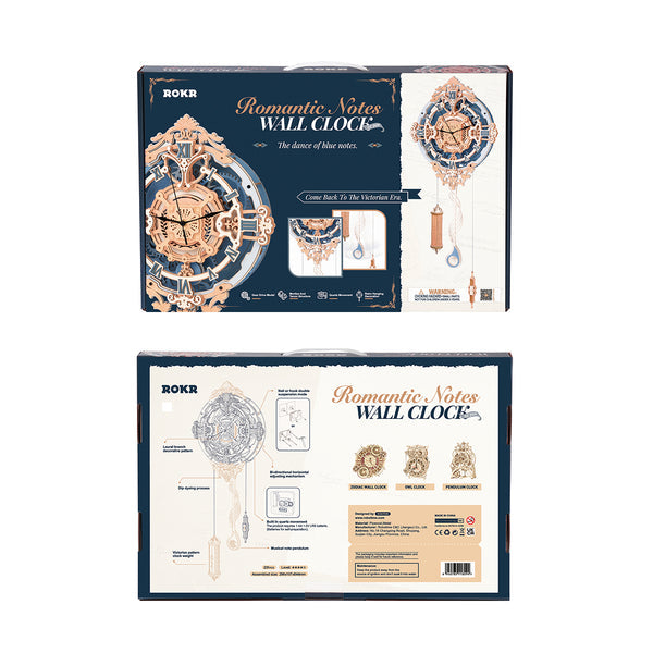 ROKR® Þrívíddar viðarpúsl - Romantic Notes Wall Clock (LC701)