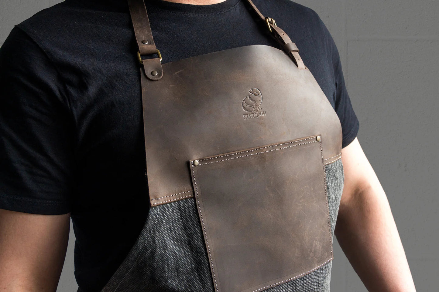 BEAVERCRAFT® Canvas & Leður Svunta - AP4