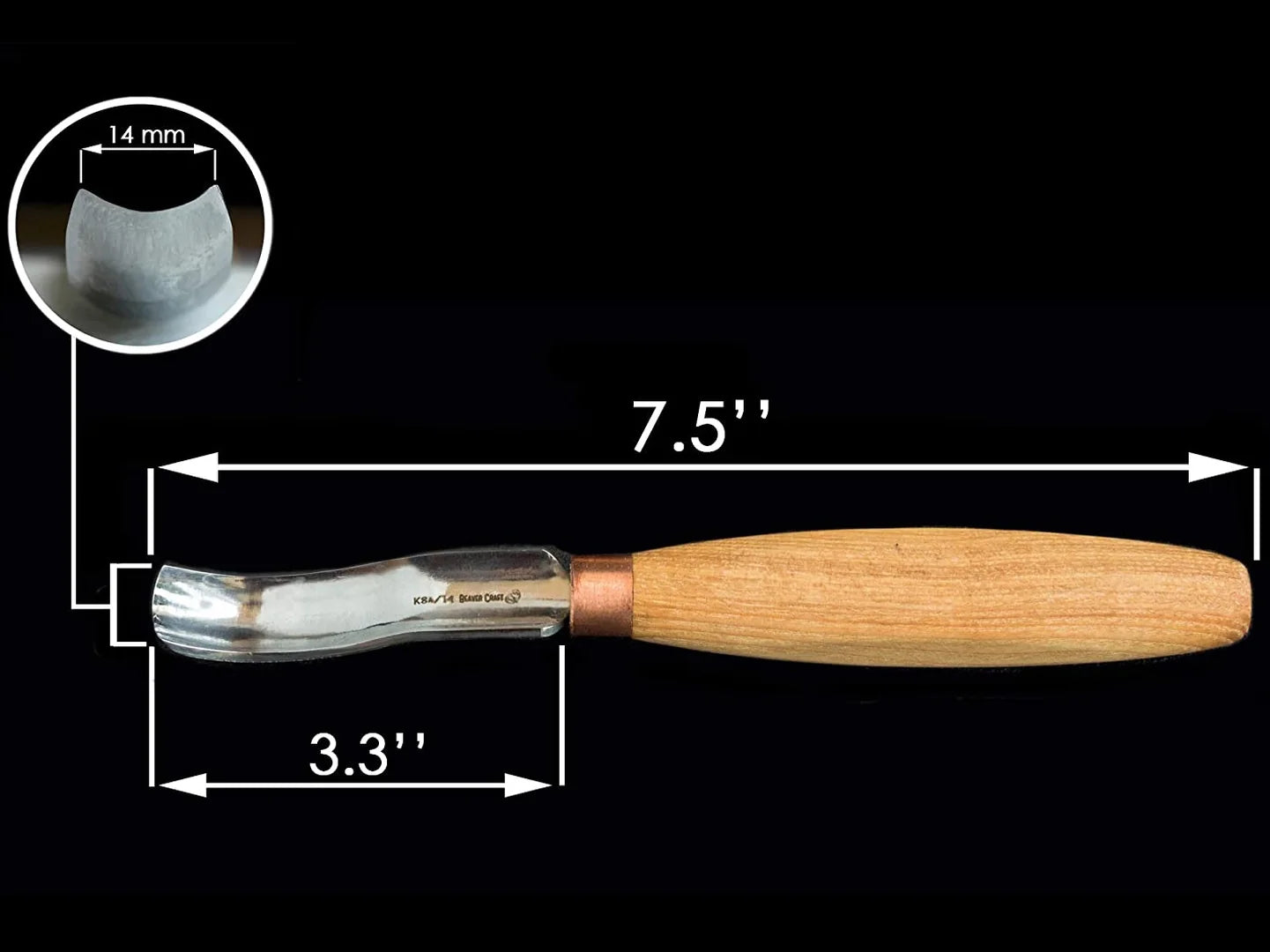 BEAVERCRAFT® K8a/14 – Bogalagaður útskurðbeitill