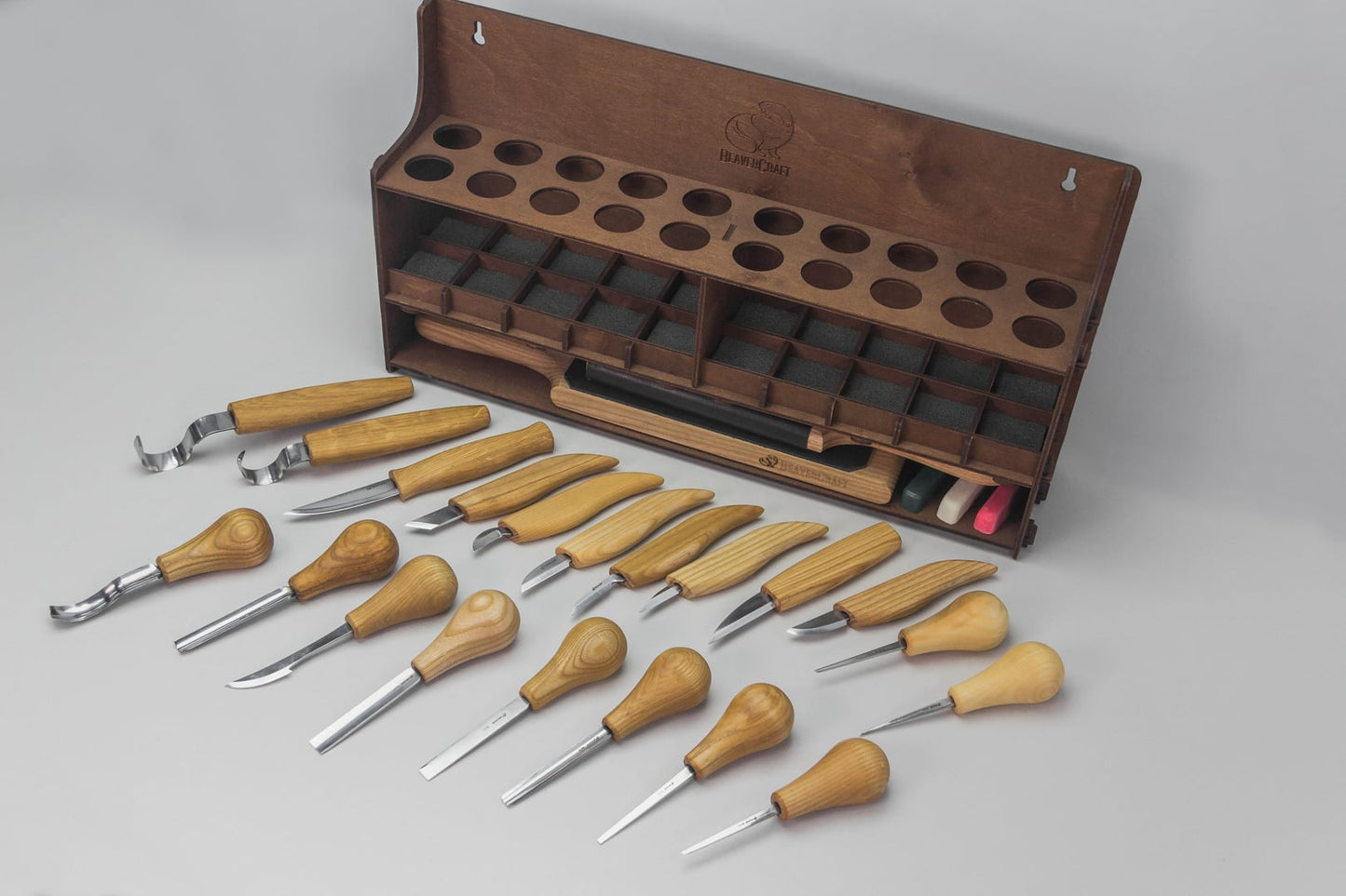 BEAVERCRAFT® Stórt tréskurðarsett (20 verkfæri + fylgihlutir)