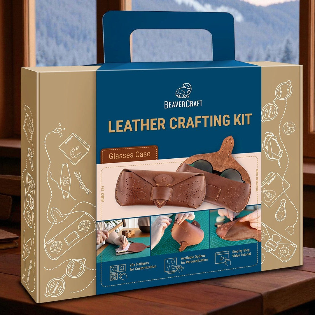 BEAVERCRAFT® DIY Leður gleraugnahulstur