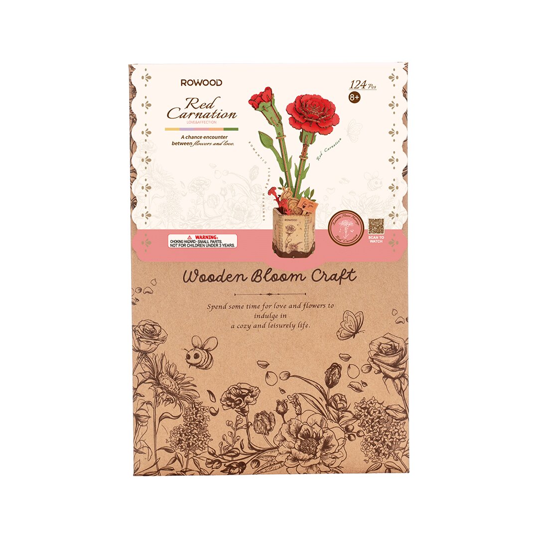 ROLIFE® Þrívíddar viðarpúsl - Red Carnation