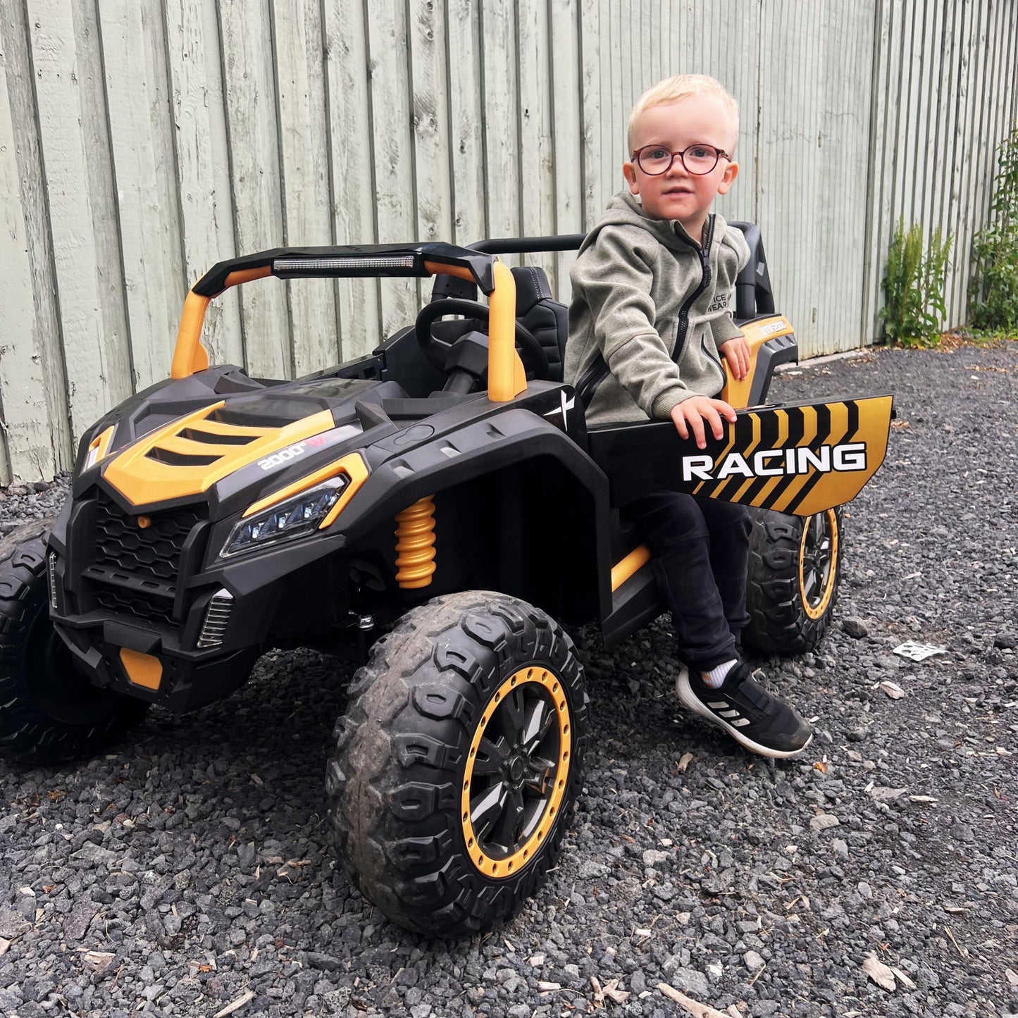 Rafmagnsbuggy Fyrir Krakka - Alvöru Fjórhjóladrif (Gull)