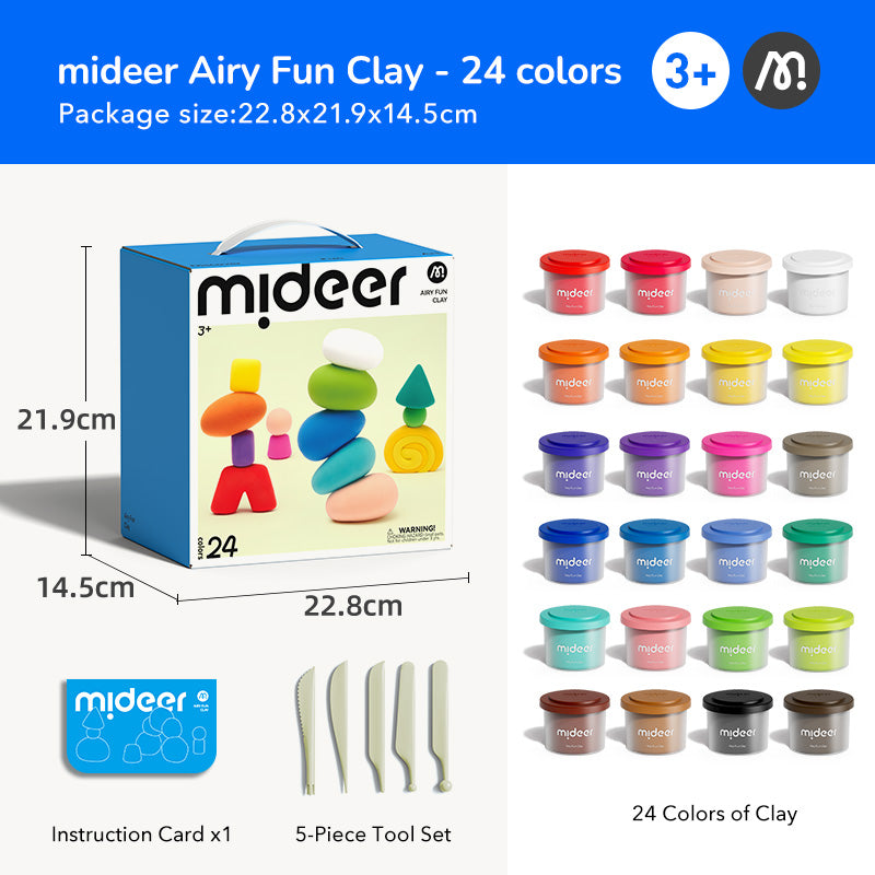 Mideer® Airy Fun Clay – Skapandi Leirsett (24 litir)