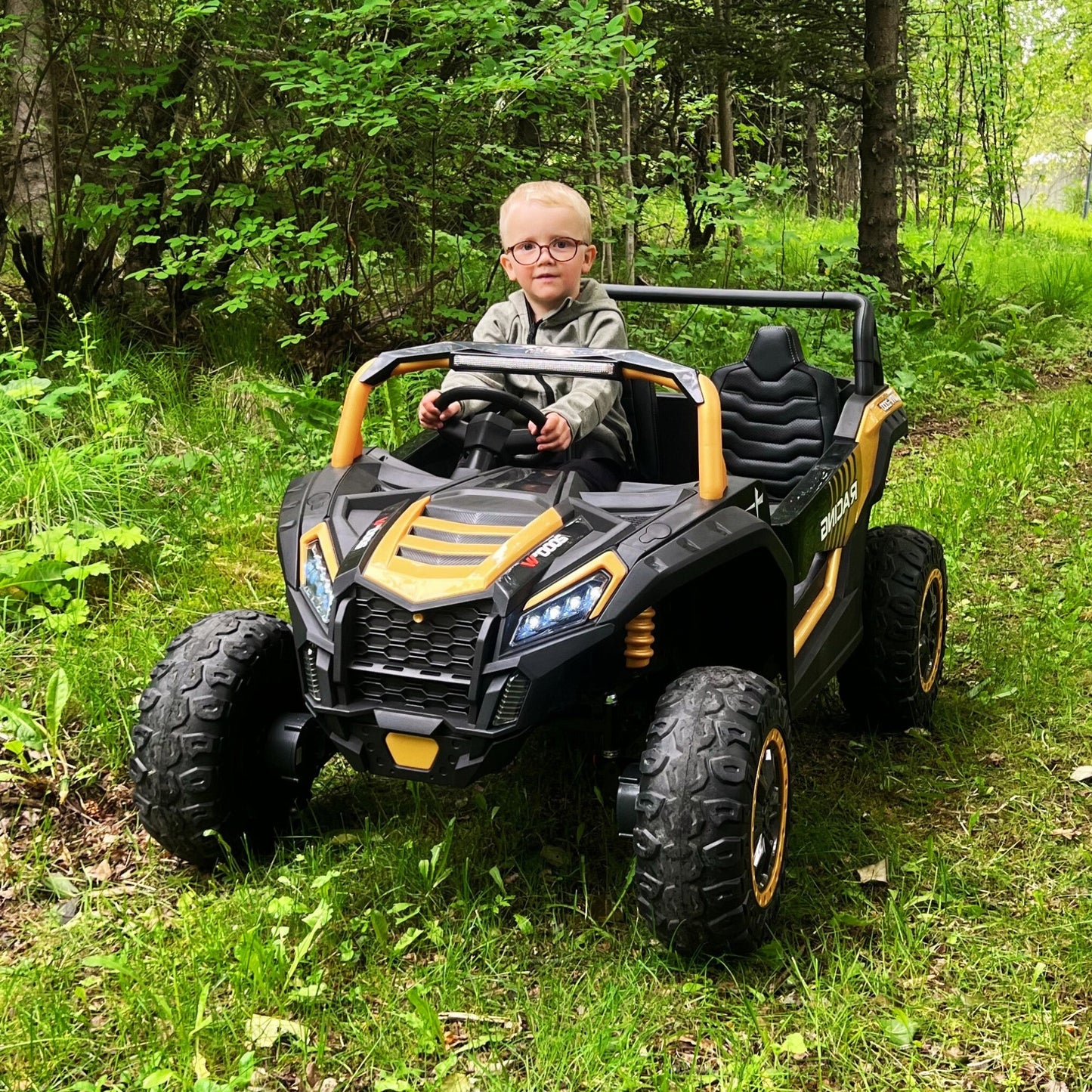 Rafmagnsbuggy Fyrir Krakka - Alvöru Fjórhjóladrif (Gull)