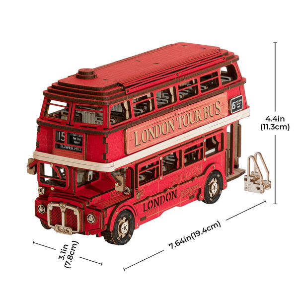ROLIFE® Þrívíddar viðarpúsl - London Tour bus TGM02
